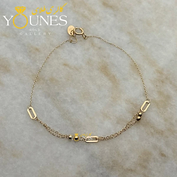 دستبند تمام طلا بیضی لیزری